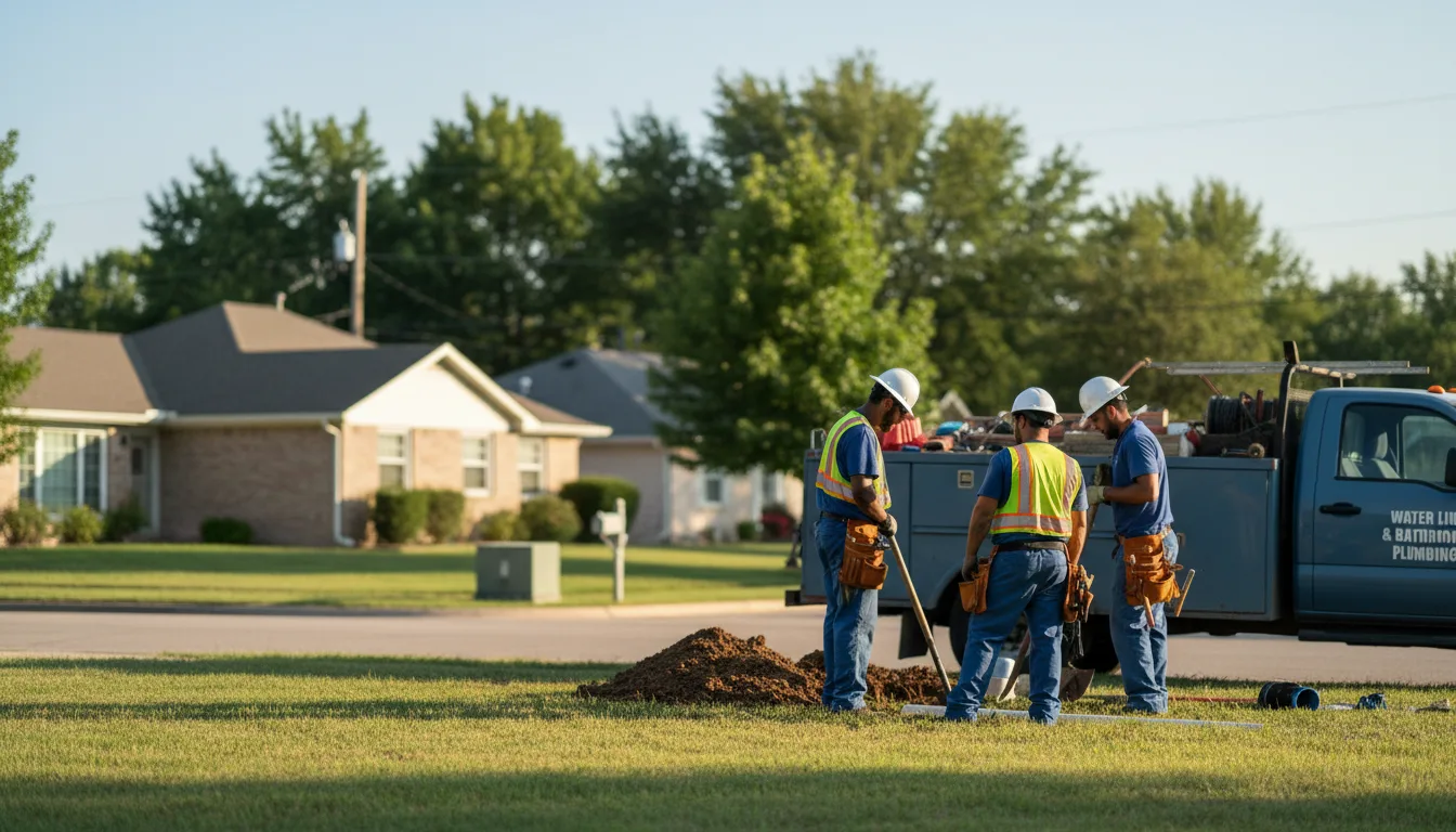 Residential water line and bathroom plumbing service in Clarksville, IA